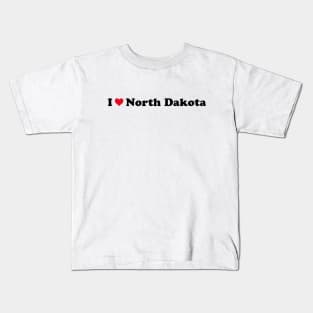 I Love North Dakota Kids T-Shirt